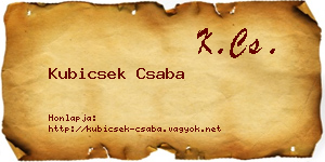 Kubicsek Csaba névjegykártya